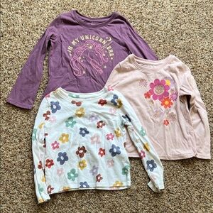 Jumping Beans Toddler Girls Unicorn and Floral Long-Sleeve Tees Set